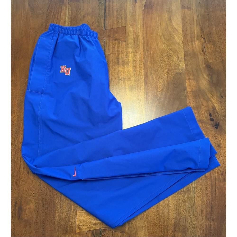 Vintage Kansas Jayhawks Nike Team Issue Waterproof Pants Sz L KU Circus Font USA